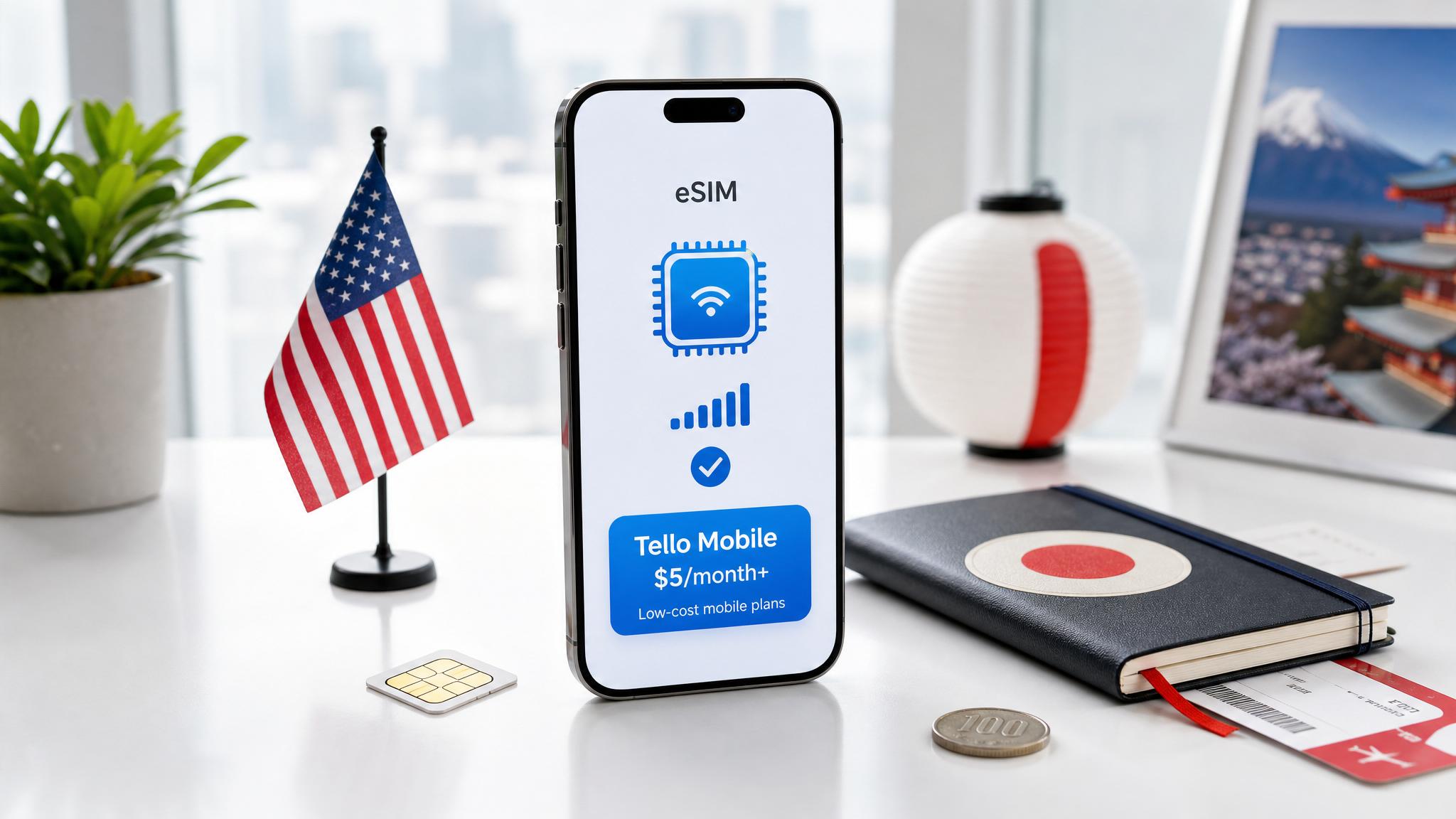 Tello Mobileを使ったアメリカ格安スマホ回線のイメージ